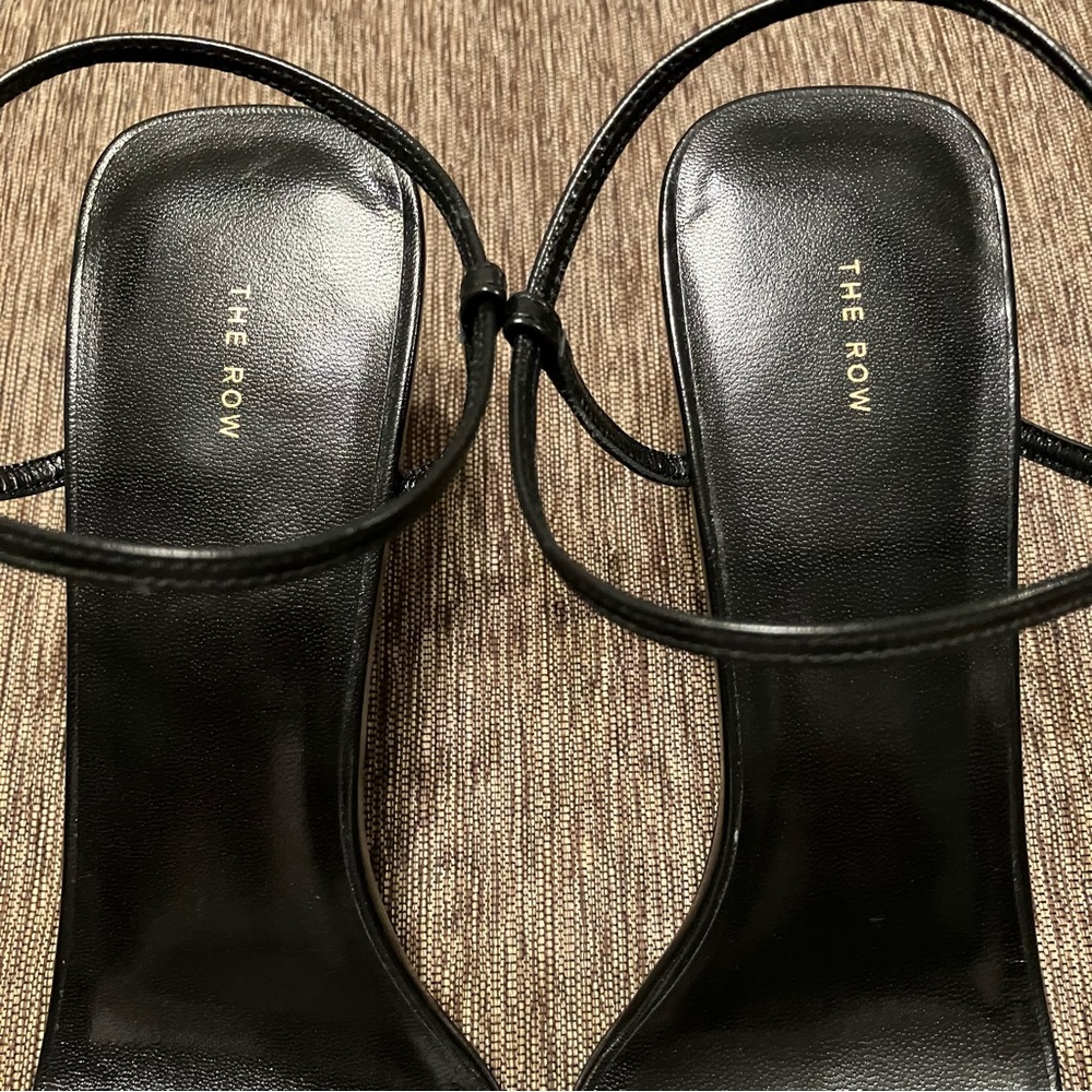 THE ROW Sandals BARE SANDAL Black KID LEATHER - Sz 8 M (EU 38) Made in Italy NEW - Picture 14 of 16
